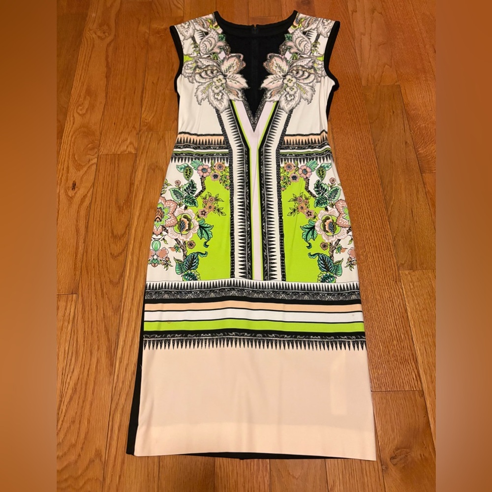 Roberto Cavalli Floral Print Midi Dress - Lime and Black
